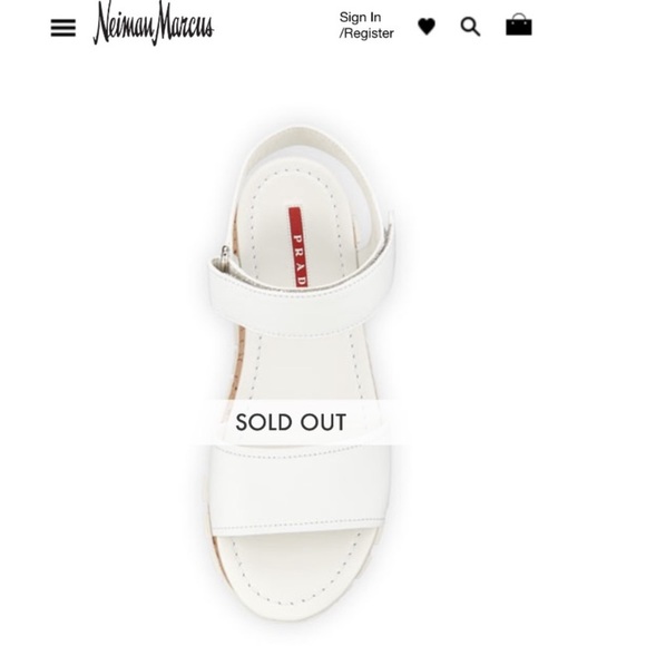 PRADA Platform Linea Rossa Saffiano Upper Cork Bottom Sandals - Picture 2 of 9